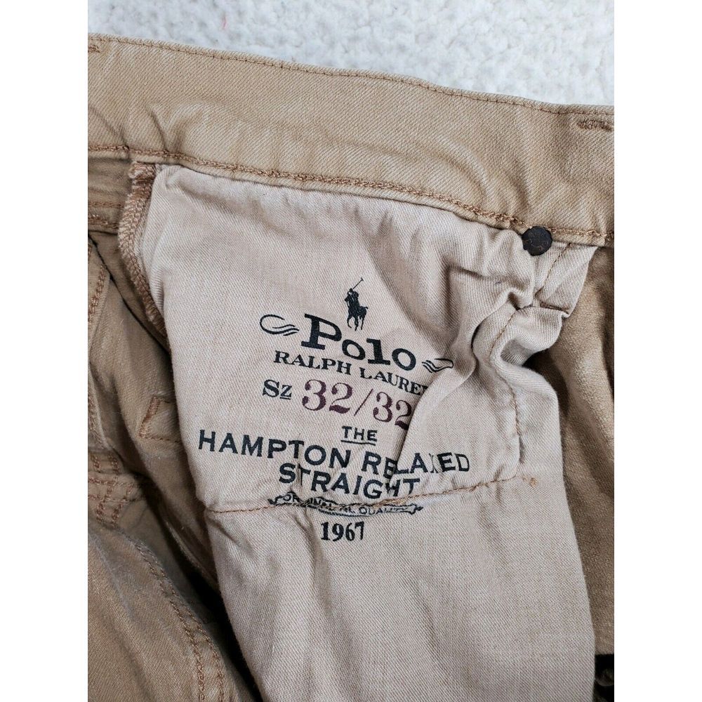 Polo Ralph Lauren Jeans Hampton Relaxed Straight Mens 32x32 Khaki Brown Mid Rise - Picture 2 of 13